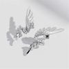 Fashion Wing Earrings Asymmetrical Ear Studs Multifuntional Ear Jewelry Pendant Earrings for Daily Everyday Occasion