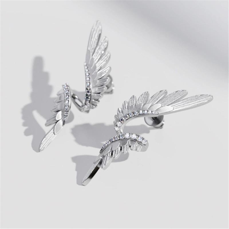 Fashion Wing Earrings Asymmetrical Ear Studs Multifuntional Ear Jewelry Pendant Earrings for Daily Everyday Occasion