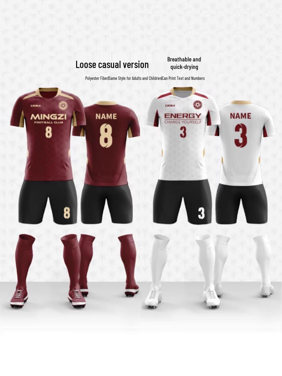 

Men s and Women s Quick-Dry Football Uniform Set: Adult & Children s Team Sports Jerseys with Custom Printing 2XS