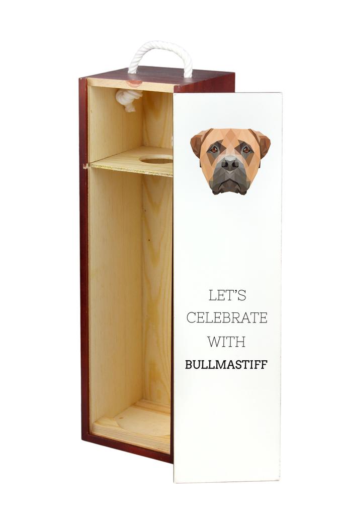Bullmastiff, Bulmastif - Geometric Box With Photo And Inscription For Wine Brand Art-Dog