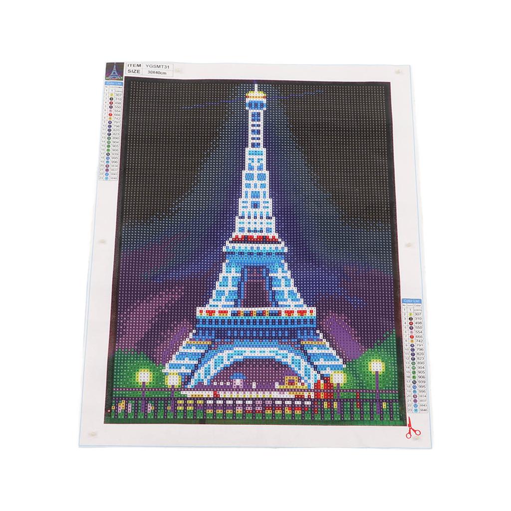 Rhinestone Painting Kit Modern Tower Pattern Luminous Rhinestone Painting for Home Living Room Decoration