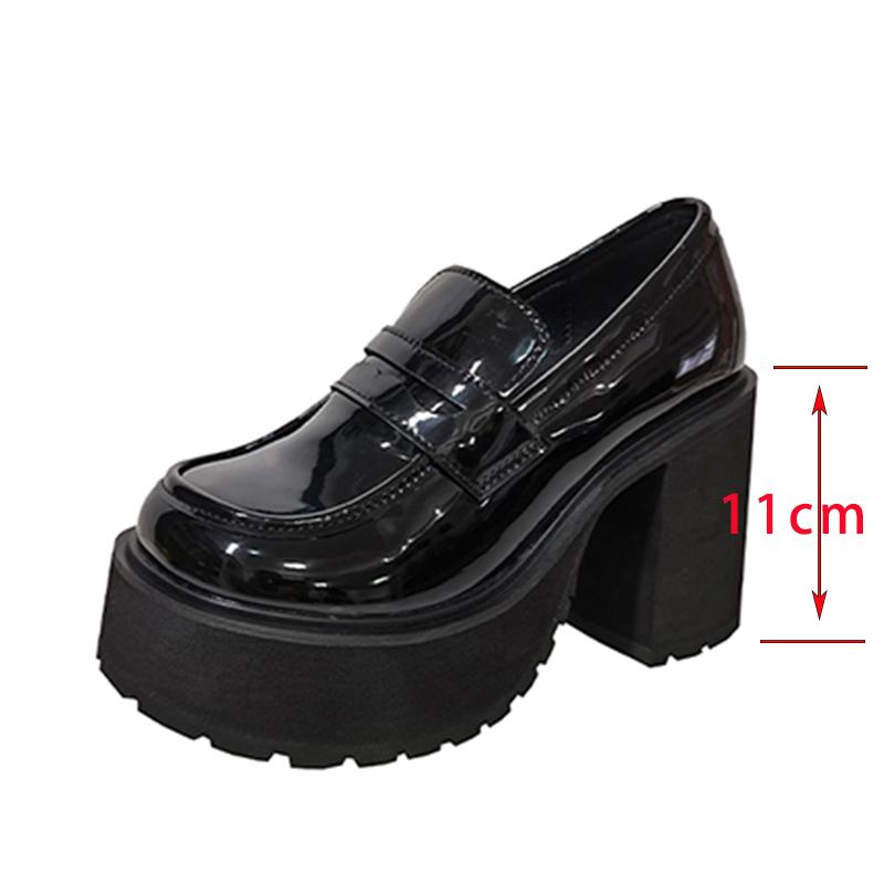 11cm Ultra-high Heels Waterproof Platform New Women's Plus Size 34-43 Lace-up Thick Sole Round Toe Single Shoes Zapatos Mujer