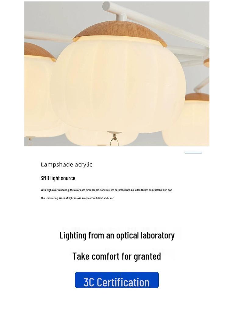 Nordic Modern LED Wood Chandelier – Japanese Style, Eye-Friendly Bird Design for Living Rooms and Restaurants