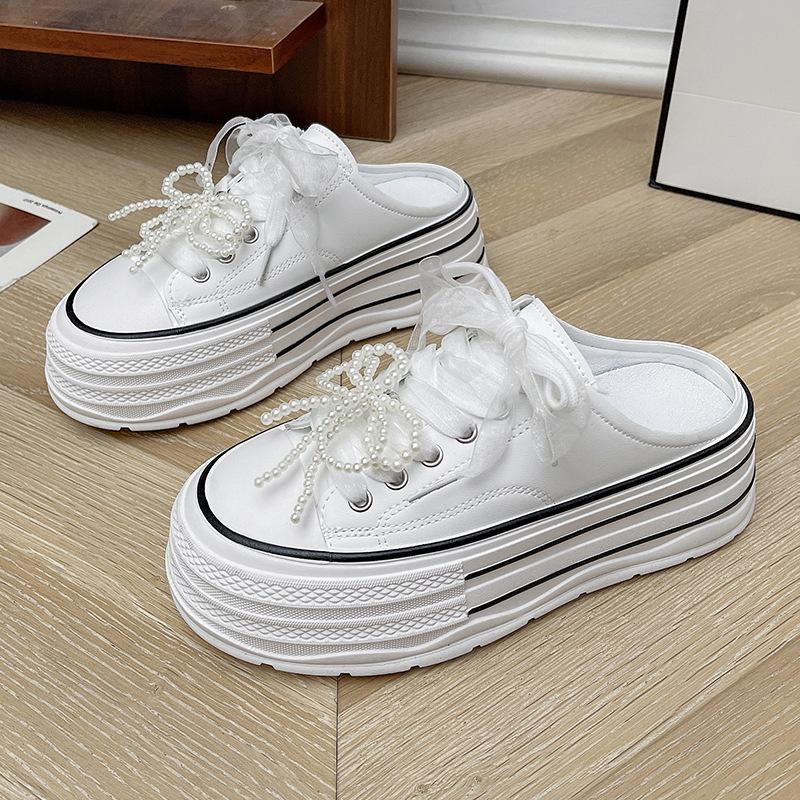 2025 summer new bag head slippers women's flat sandals wear women's high-end women's shoes casual fashion half drag women