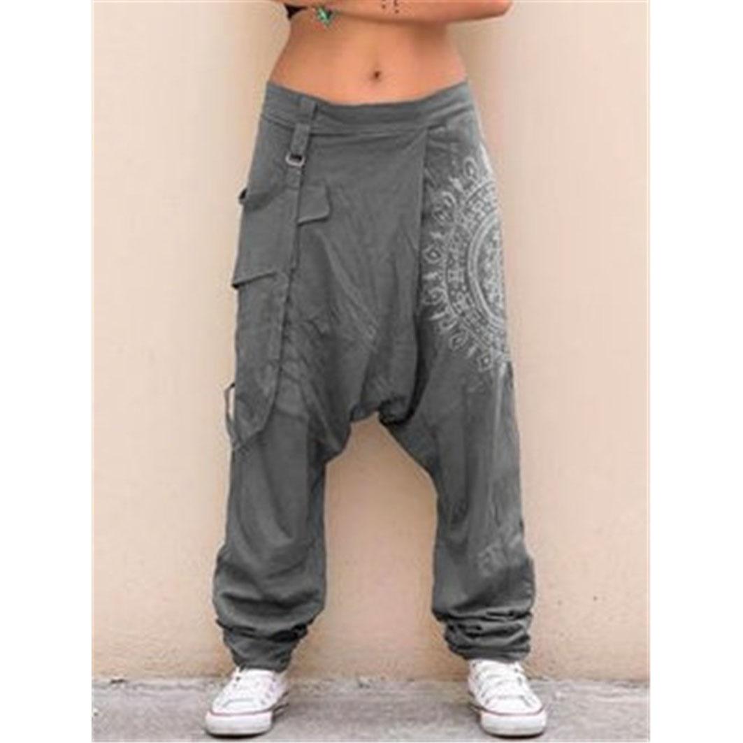 

Мужские широкие брюки-шаровары с модным принтом, большие размеры, повседневные, эластичный пояс, карманы, мягкие дышащие длинные брюки, мужская одежда XXL серый