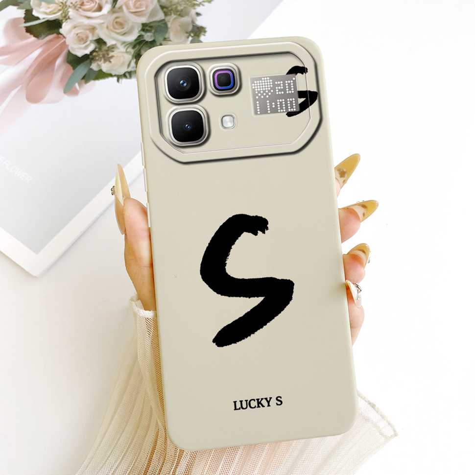 For Infinix Note 60 Pro 5G X6878 Case Simple Printed Lucky Letters Silicone Back Cover For Infinix Note60 5G X6879 6.78" Bumper