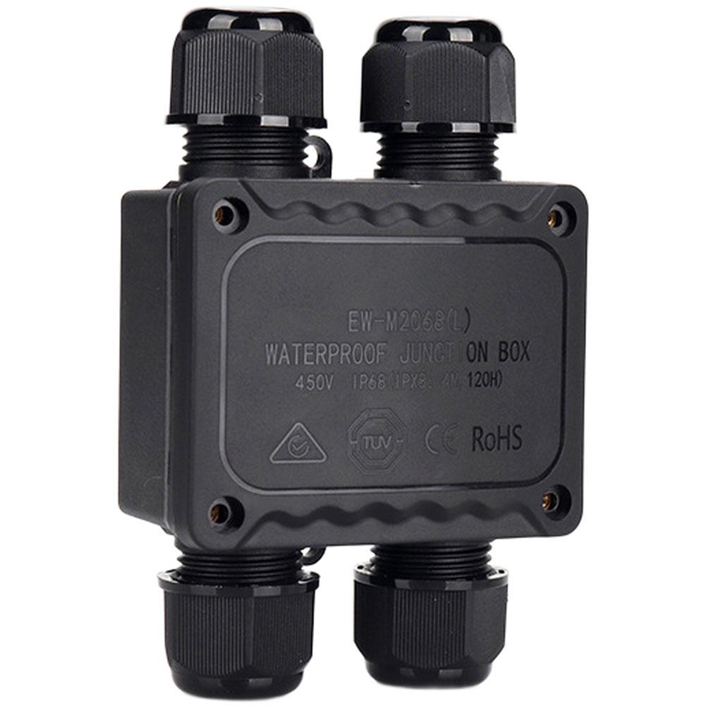 For outdoor IP68 waterproof junction box 4way 2in2out connector for cable diameters 5 to 14 millimeters PA66 nylon
