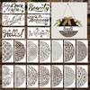 30Pcs Reusable Floral Templates 11.8x5.9in Plastic Drawing Stencils for Art Painting Card Making Wall Door Decoration