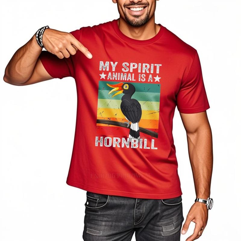 men brand tshirt Streetwear summer Boys tshirt My Spirit Animal Is A Hornbill Short Sleeve Long sleeve Round Neck tops S