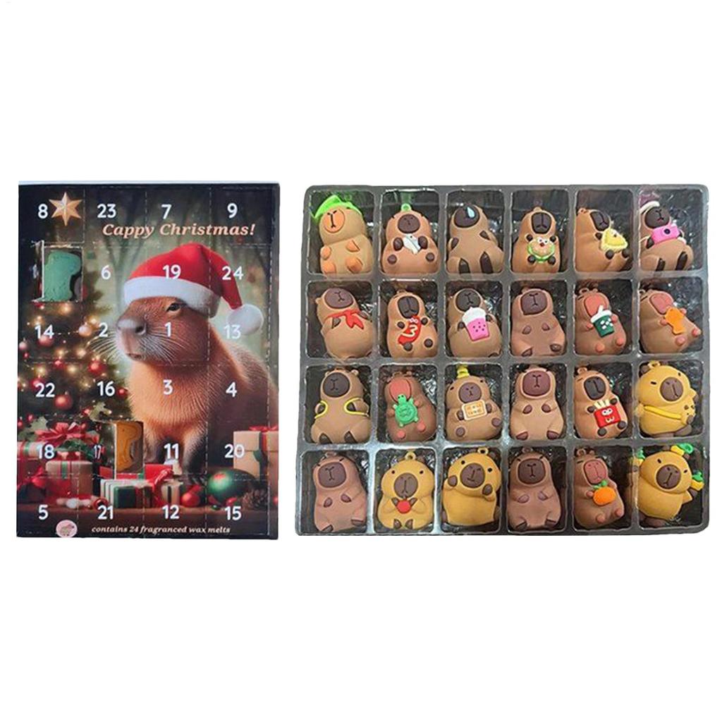 Christmas Calendar Countdown 2025 Capybara Figure Advent Toy for Kid Adorable Home Decoration Lovable Christmas Ornaments