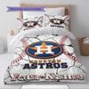 Name Custom Houston Astros Pattern Bedding Set Quilt Cover Pillowcase Home Decor Gift (1 * Duvet Cover + 2 * Pillowcase, Without Core)
