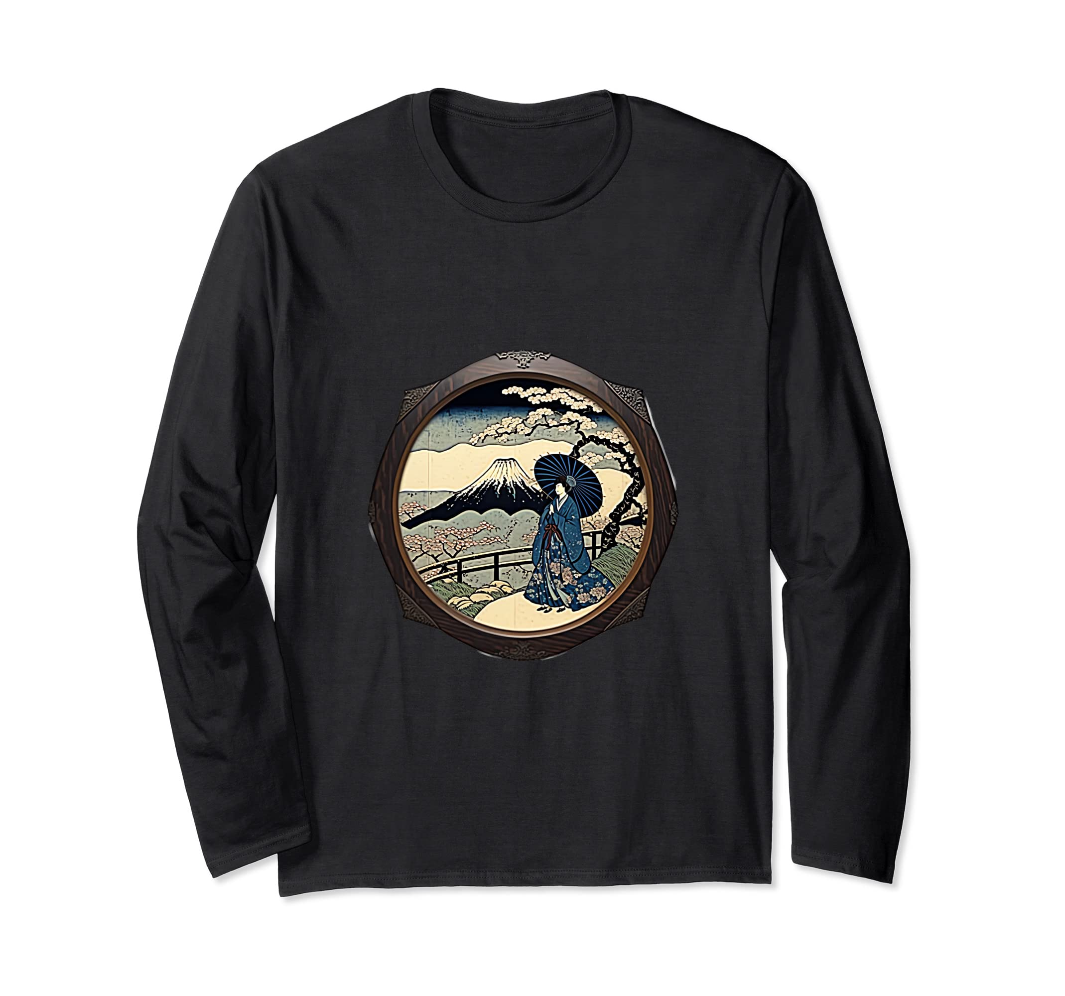 

Sakuragi Lady Mountain Japanese Long Sleeve T-Shirt чорний