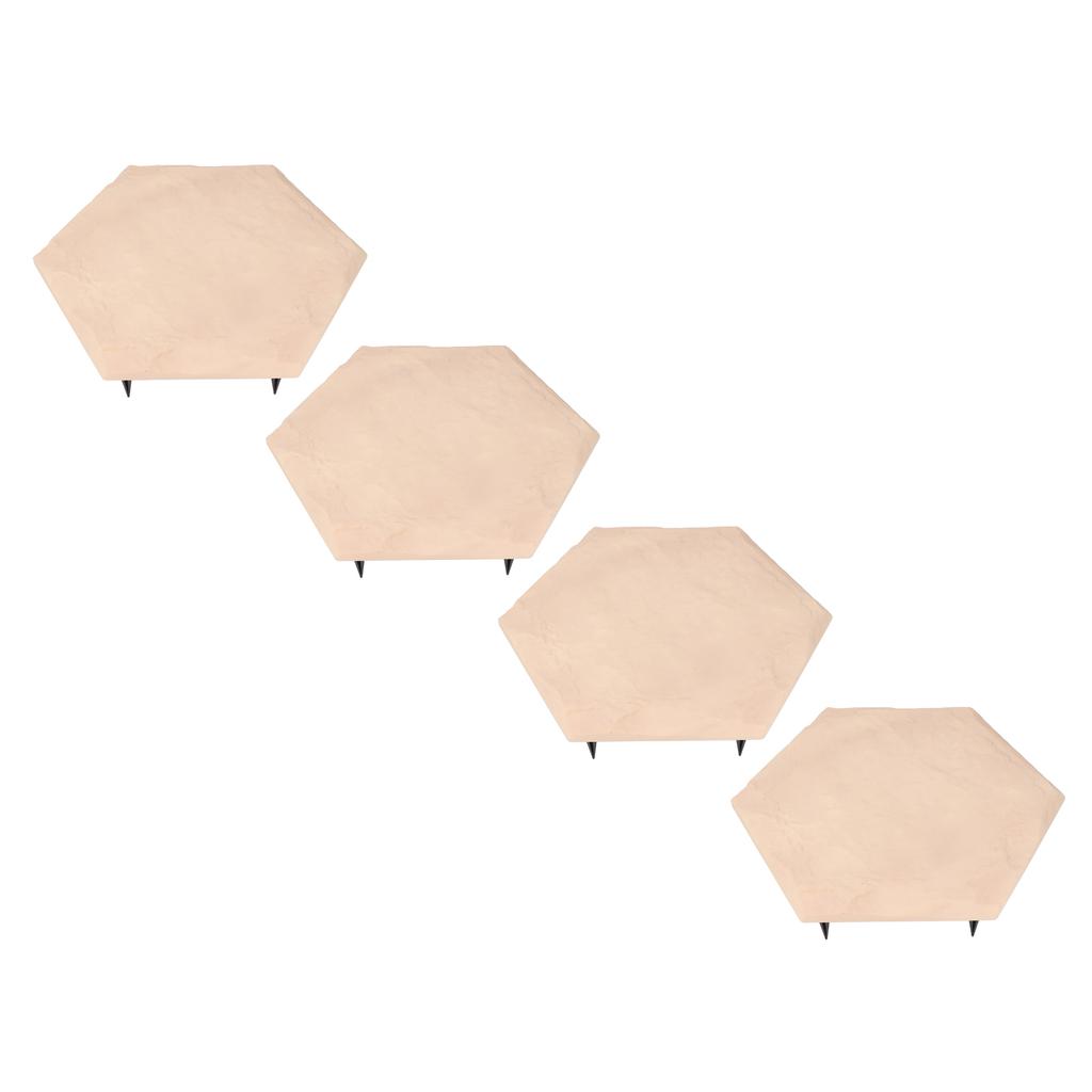 4pcs Stepping Stones Outdoor with 24pcs Ground Stakes Weather Resistant Decorative Stone for Garden