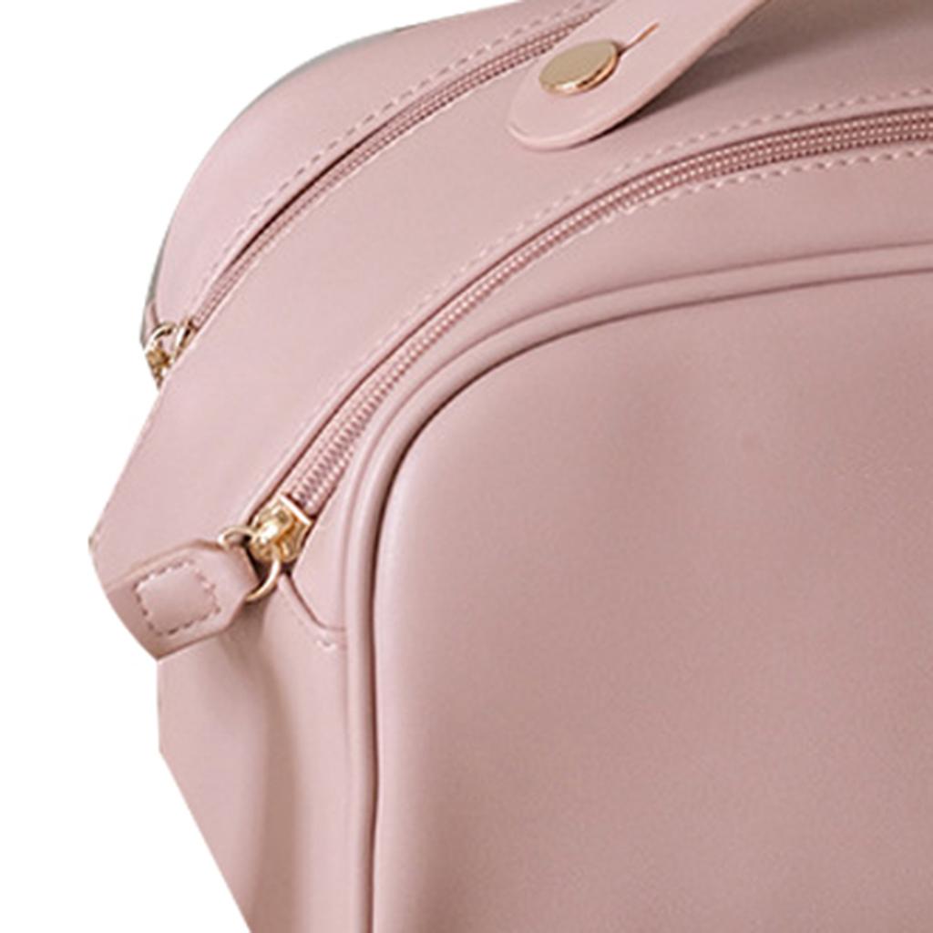 Cosmetic Bag Large Capacity Makeup Bag Double Zipper Portable Travel Toiletry Bag Pink