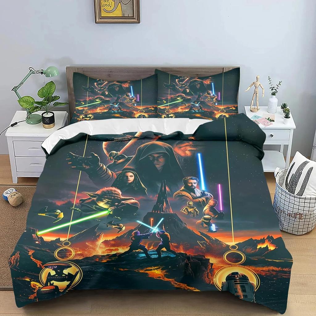Classic S-star W-wars duvet cover and pillowcase, teen and adult bedding set, home bedroom decoration, gift for boys and girls