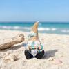 Coastal Gnome Figurine, Beach Shell Conch Gnome Ornament, Resin Ocean Gnome Statue for Summer Beach House Home Decoration
