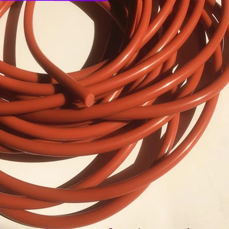 RED solid round silicone sealing strip Diameter 1-23mm high temperature resistant round red sealing strip silicone rubber strip (Red,Odia 4mm1meter)