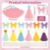 24Pcs Dog Cat Birthday Hats Party Decor Mini Pet Hat with Bows and Elastic Strings for Dolls Dog Cat Rabbit Animal Party Decor