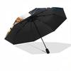 1pc Elegant Crane Dance Moonlit Night Auto Open Close Umbrella - Portable 3-Fold Design with Iron Frame, Perfect for Outdoor, Festive Gifts, Trav
