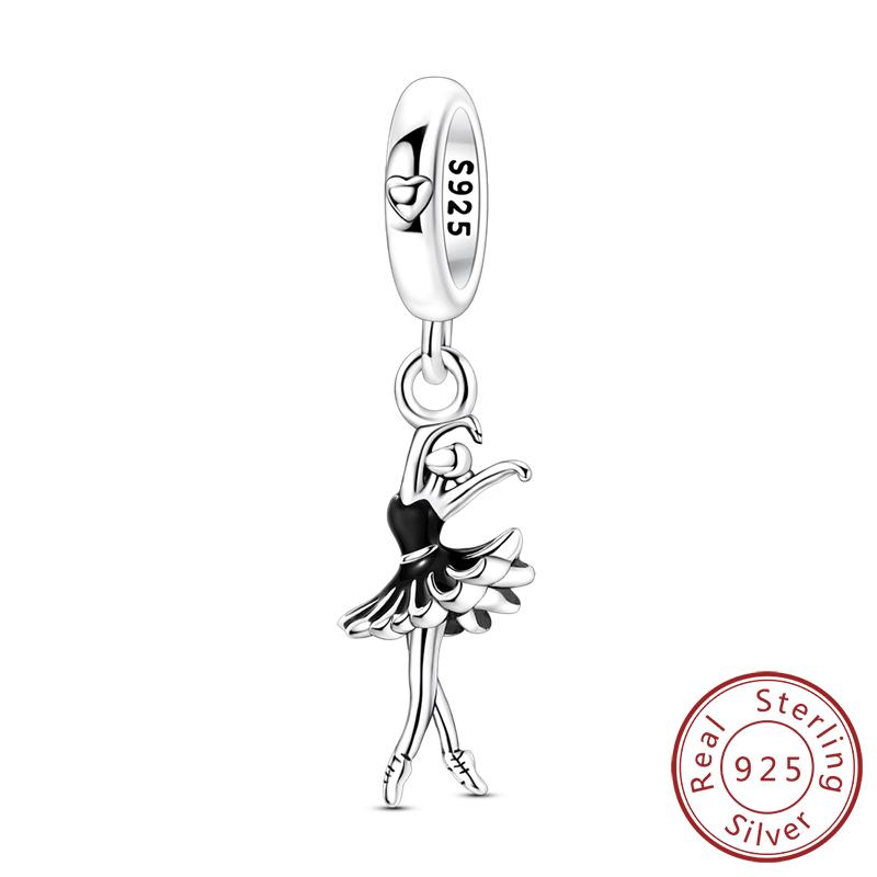 Charms Original Copper Gold Ballet Shoes Bow Angel Heart Cross Charm Bead Fit Bracelet Bangle Pendant Woman Jewelry