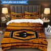 3PCS Wolves Football Club Emblem Printed Soft Bedding Set,Including 1pc Duvet Cover And 2pcs Pillowcases Perfect for Bedroom, Dormitory, Fan Gift