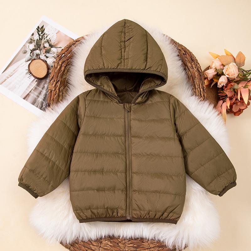 

Мальчики пуховик куртка хлопковая верхняя одежда ветрозащита коричневый утолщенный бархат зимняя теплая детская одежда 98(2-3Y) хаки