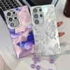 Small Fresh Embossed Butterfly Suitable for Samsung S25 Ultra Electroplated Mobile Phone Case Bracelet S24 Flash Powder Lens Film A56