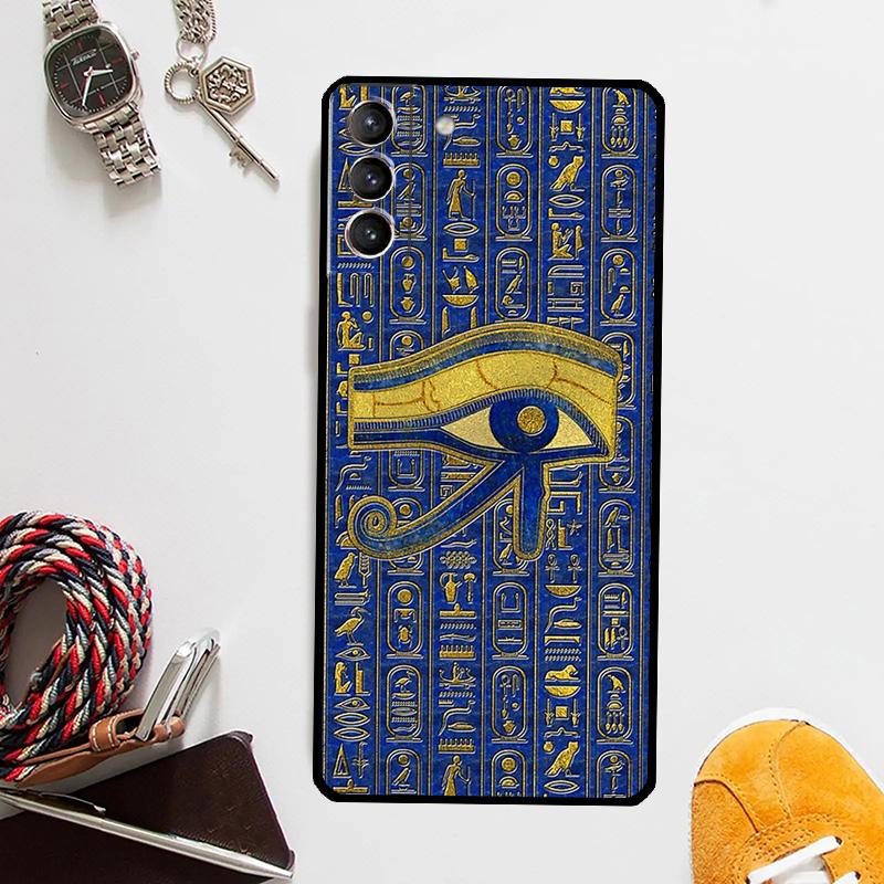 Sacred Eye of Horus Egypt Fresco Case For Samsung Galaxy S25 Ultra S20 S21 S22 S23 Plus S24 Ultra S9 S10 S25 FE Cover Coque