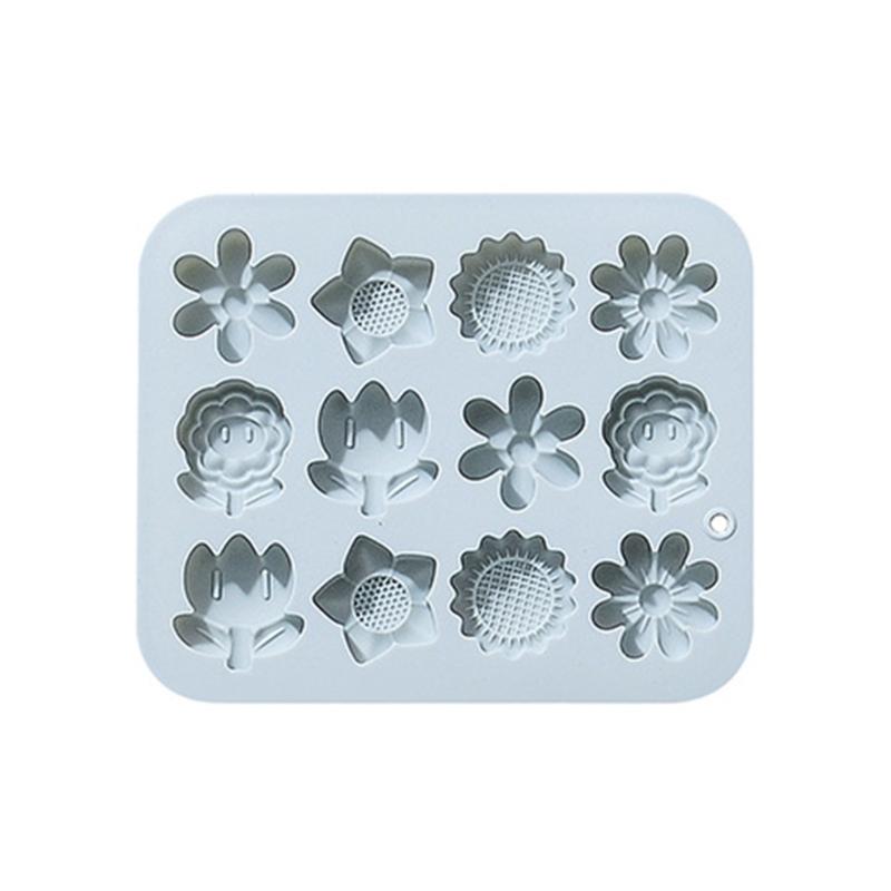 12 Holes Chocolate Mould Flower Shaped Baking Molds Fondant Moulds Silicone Mold 1