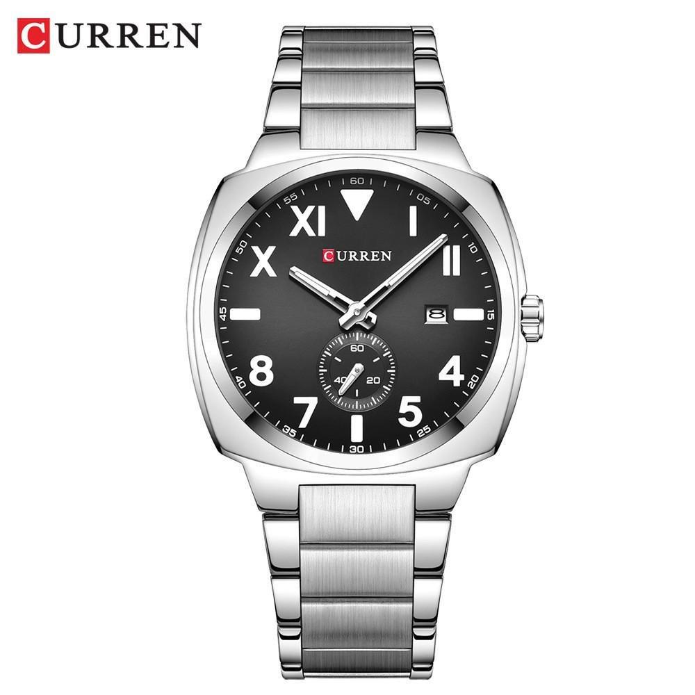 CURREN Fashion Men's Quartz Watch Independent Seconds Dial and Date-Day Stainless Steel Waterproof Luminous Wristwatches
