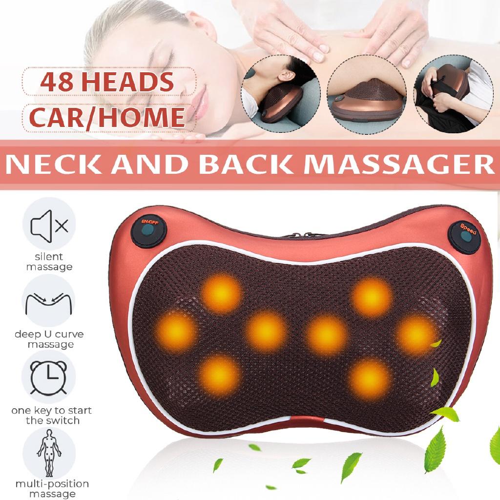 Relaxation Massage Pillow Vibrator 25W Electric Shoulder Back Heating Kneading Infrared Therapy for Car Home Shiatsu Neck