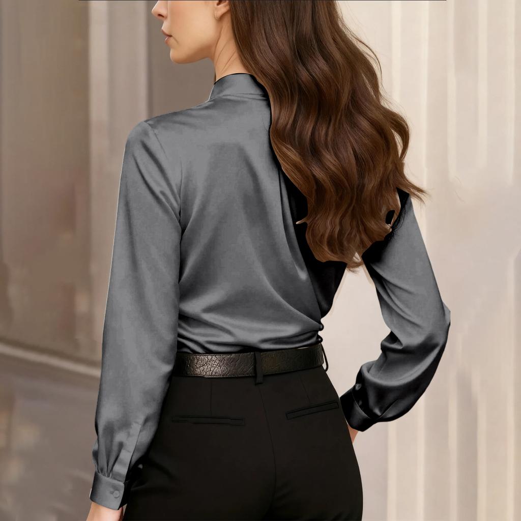 Women's French Luxury V-Neck Slim Fit Elegant Versatile Blouse