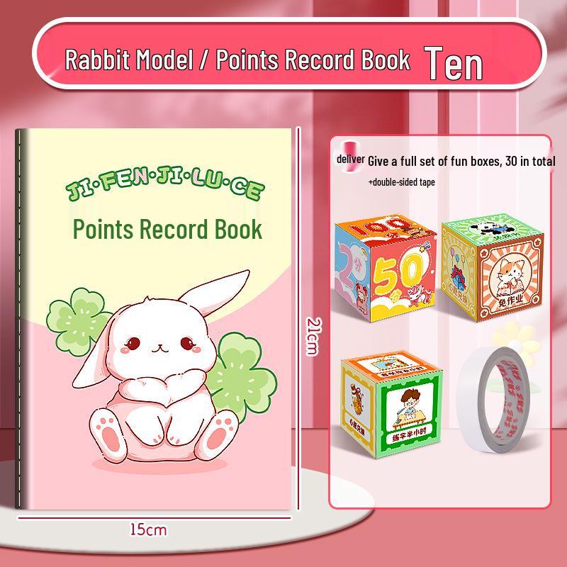Children's Cute Reading Reward Stamp Book: Cartoon Points Card for Wish Redemption