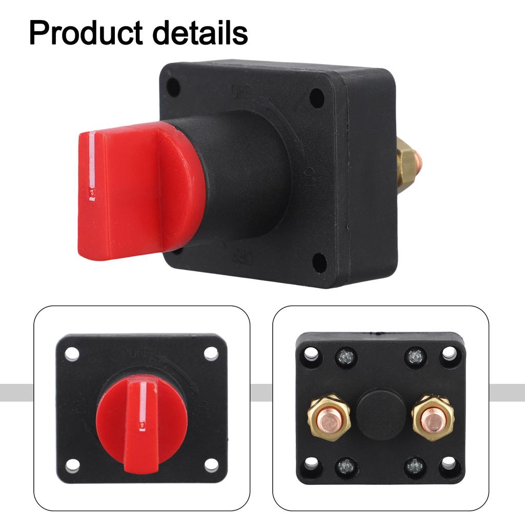 12V Battery Switch Black Red Battery Isolator Switch Easy Installation High Universality Fitment Boat Installations