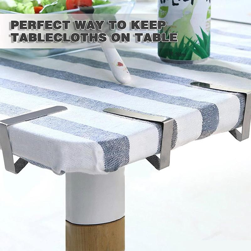 LMETJMA 12Pcs Tablecloth Clips Heavy Duty Picnic Table Clips Stainless Steel Table Cloth Cover Clamps Table Cloth Holders JT199