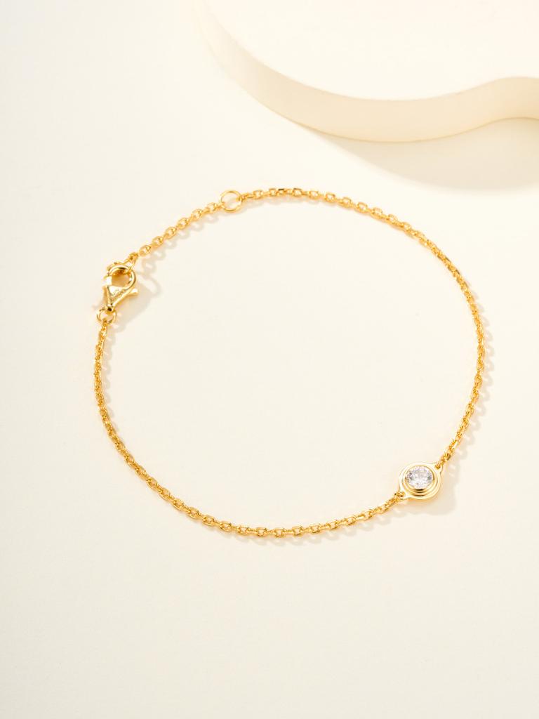 Little UFO Single Diamond Bracelet with Wilted Grid Pattern for Both Men and Women High Quality Daily Dressing Gift Daily Outfits