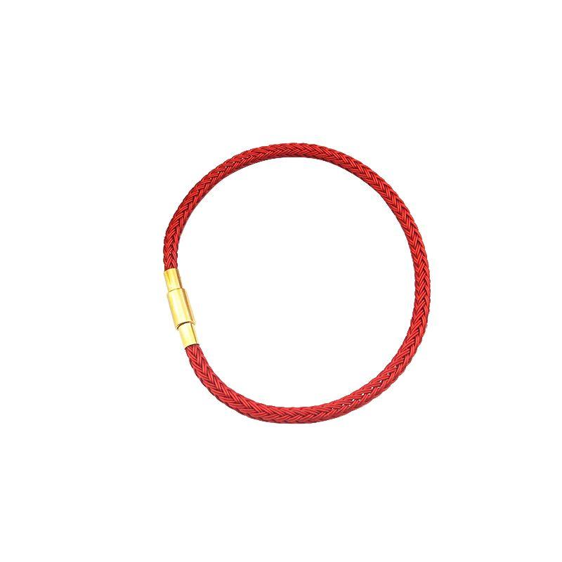 Lucky Beads Wire Rope Bracelet Steel Wire Couple Year of Fate Red Carrying Strap Thread Magnetic Buckle Bracelet Rope