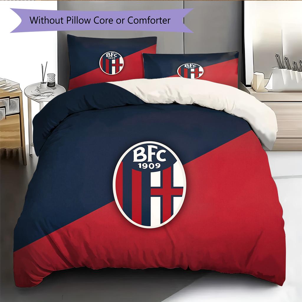 Bologna FC Pattern Bedding Home Decoration Birthday & Festival Gift (1 * duvet cover + 2 * pillowcase, without core)