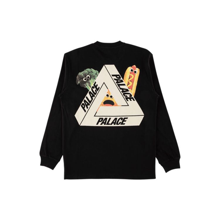 Palace Payne Vegetable Print Long Sleeve T-Shirt Unisex Tops Black P12LS002