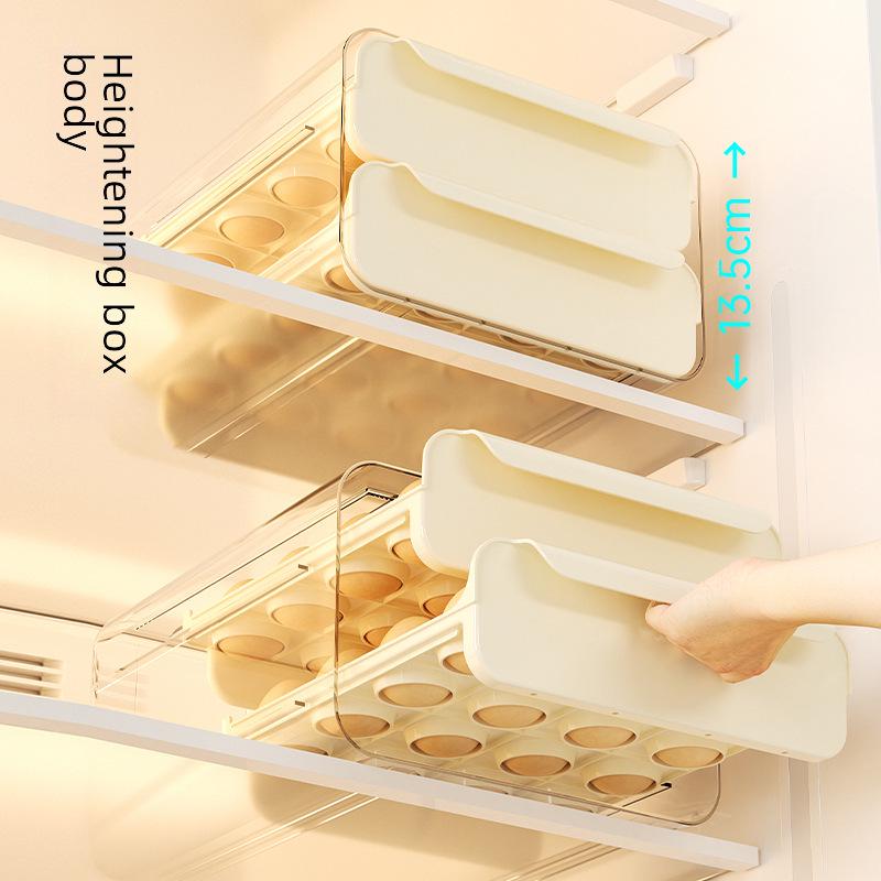 Transparent Egg Storage Box with 32 Compartments, Stackable and Durable for Kitchen and Refrigerator.
