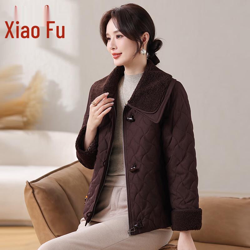 Xiao Fu Women's Lightweight Lapel Padded Jacket