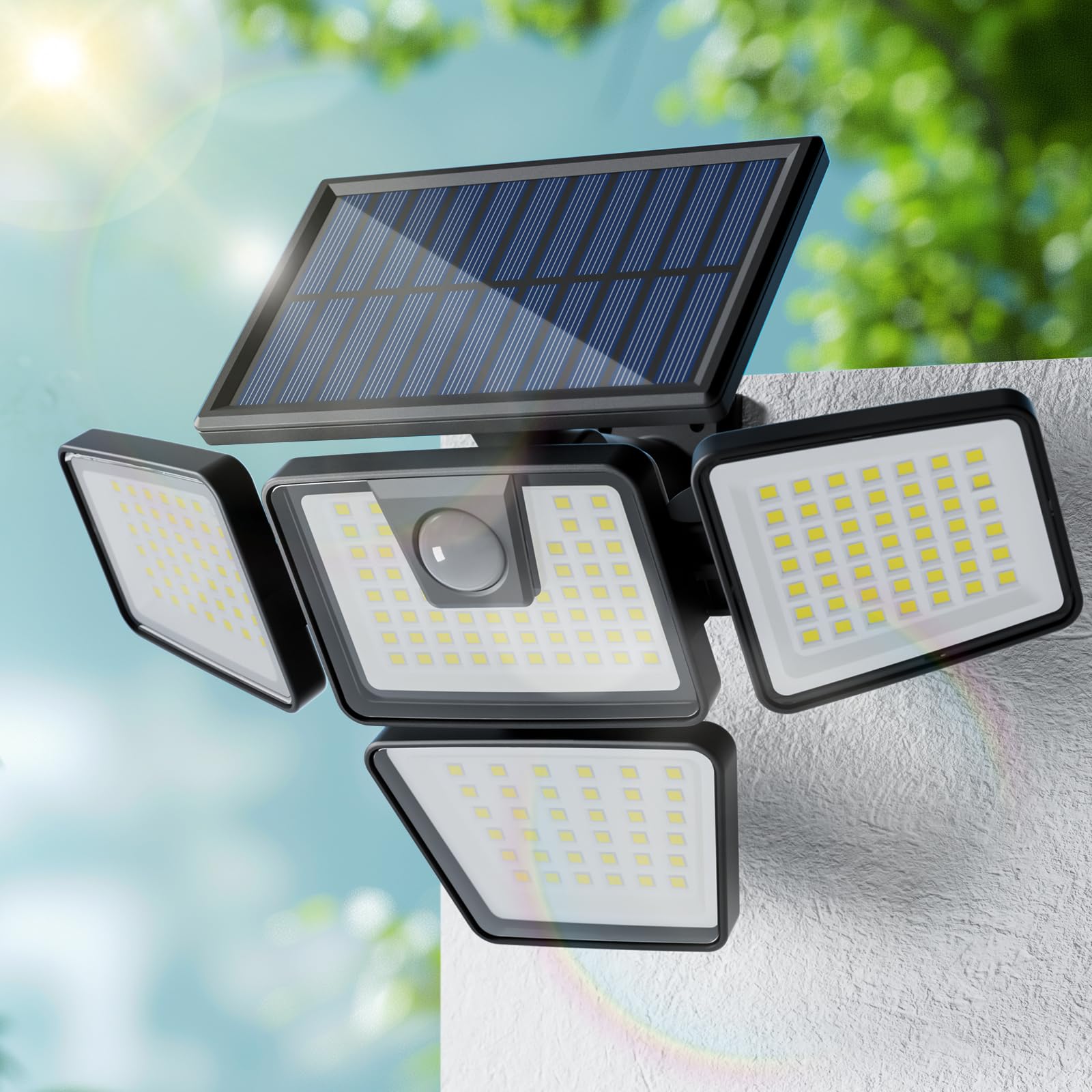 

Solar Light for Outdoors [2025 New Year Sale, 2600mAh High-Capacity, 4-Sided Lighting & Ultra-Bright LEDs, 3000 Lumens] Sensor, Solar-Powered, Motion