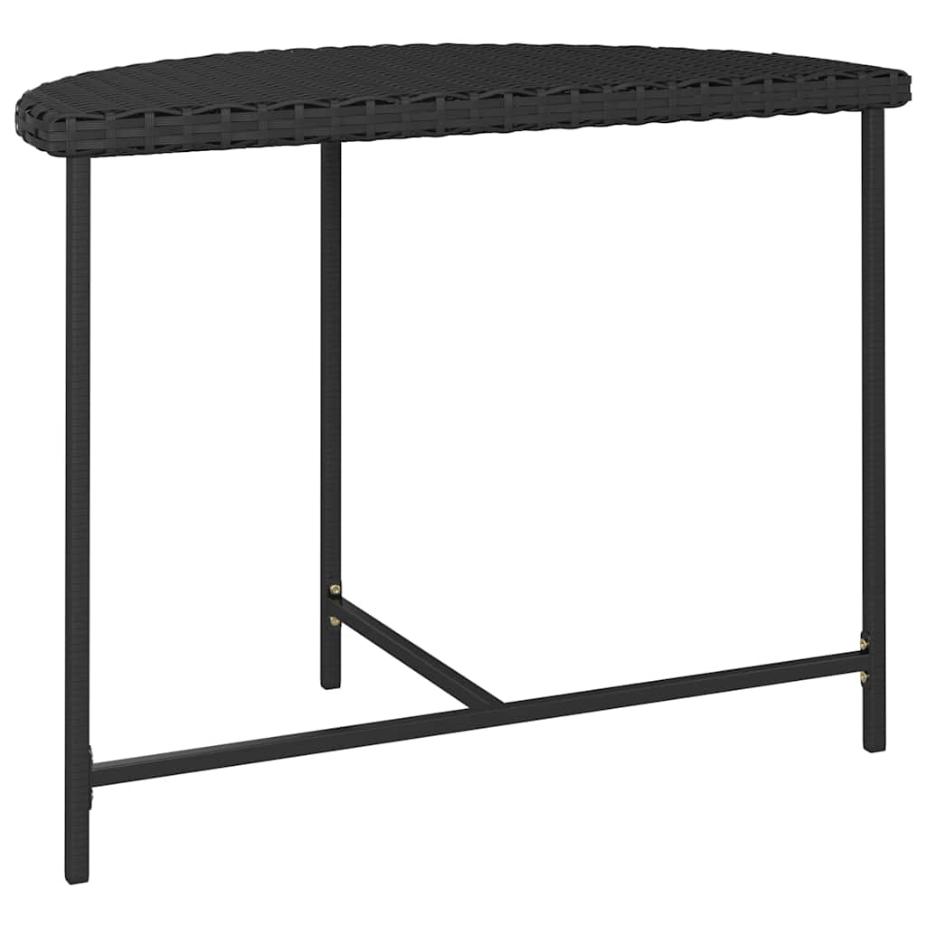 vidaXL Gartentisch Schwarz 100x50x75 Cm Poly Rattan