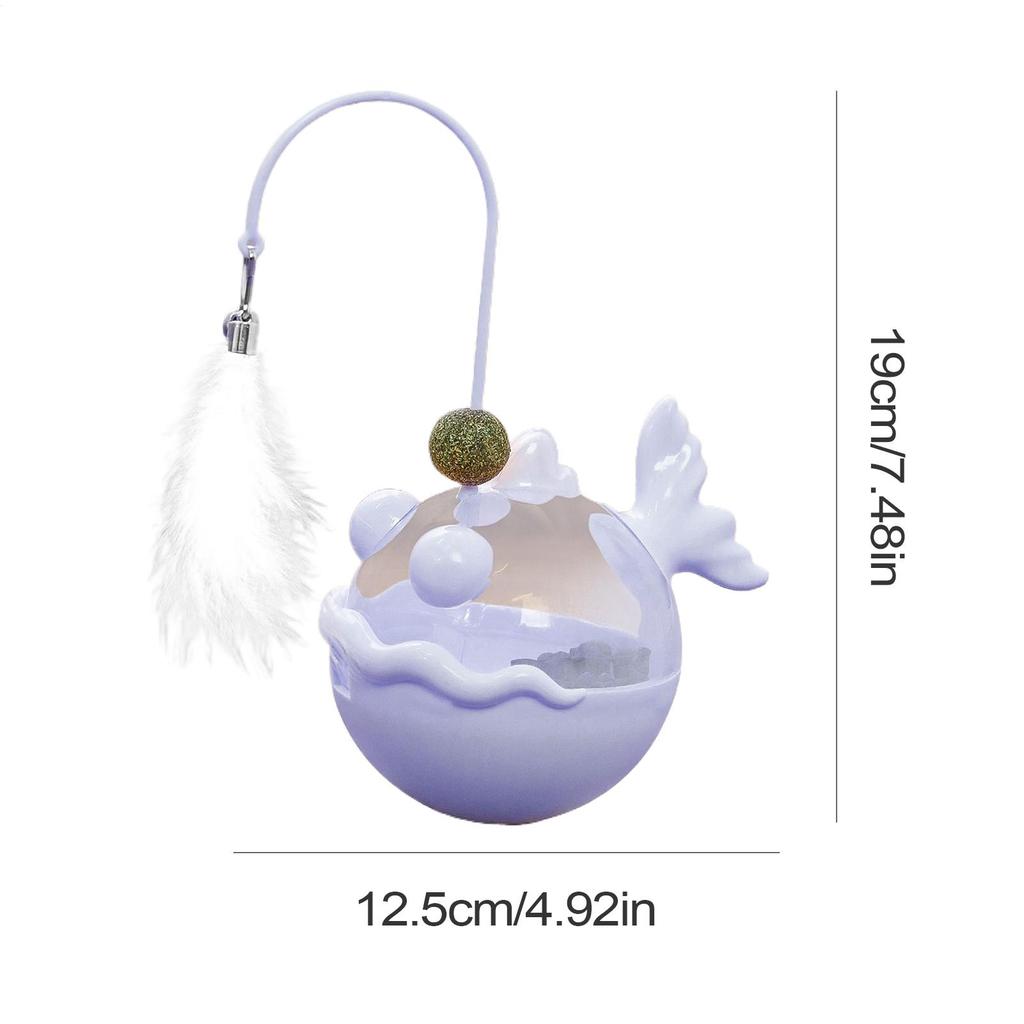 Cat Puzzle Feeder Indoor Kitten Catnip Ball Teaser Interactive Treat Dispenser Toy For Mental Stimulation Boredom Relief