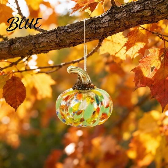 Warm Home Atmosphere Decor Hand Blown Glass Pumpkin Figurine Creative Adornment for Desktop Decoration Unique Fall Autumn Theme Jewelry Living Room