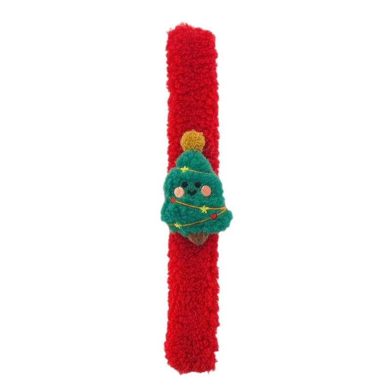 

Festive Velvety Snap Wristband Childrens Holiday Role Play Costume Props Round Edges Design