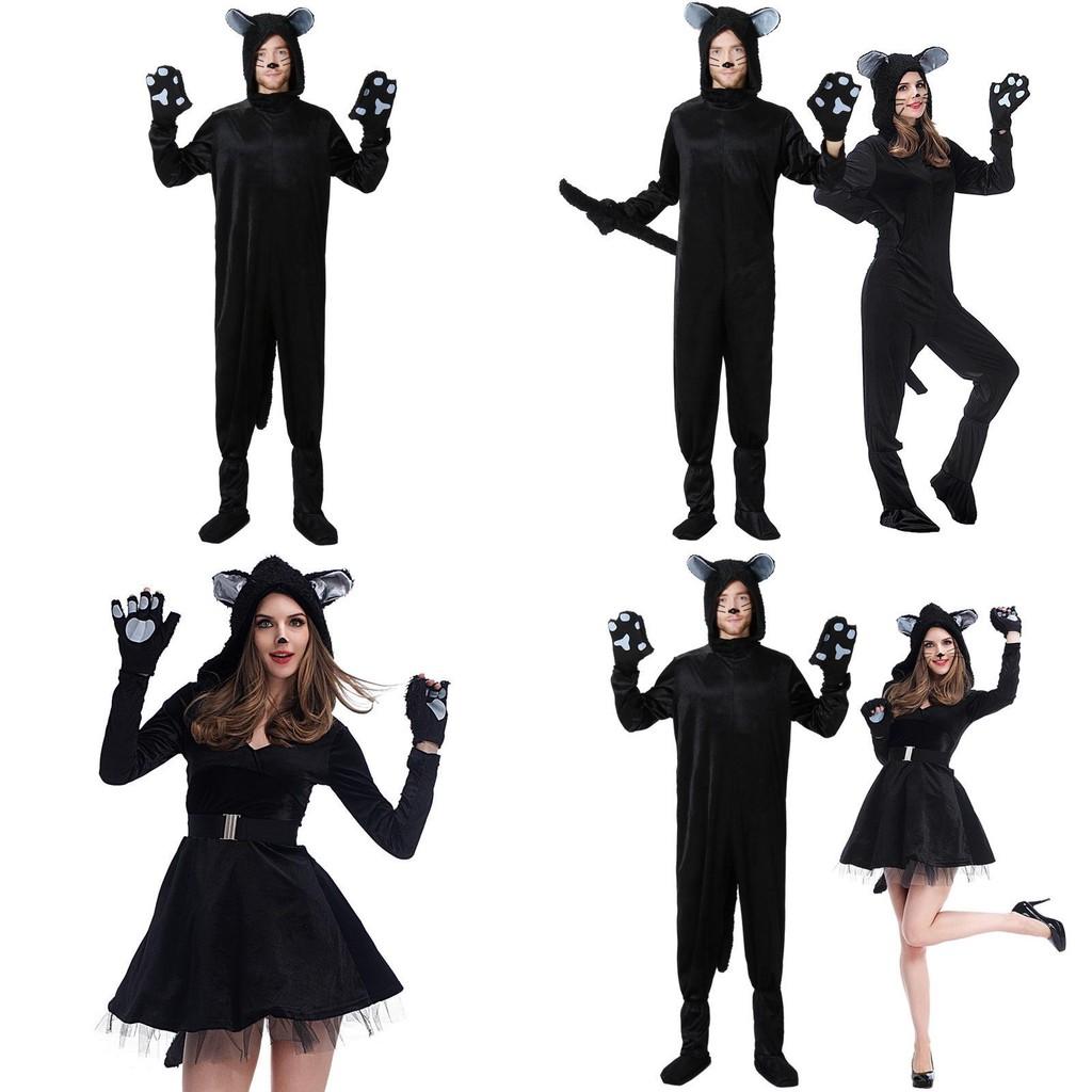 Game Themed Black Cat Costume For Adults With Polyester Fabric For Halloween Party Dress Up