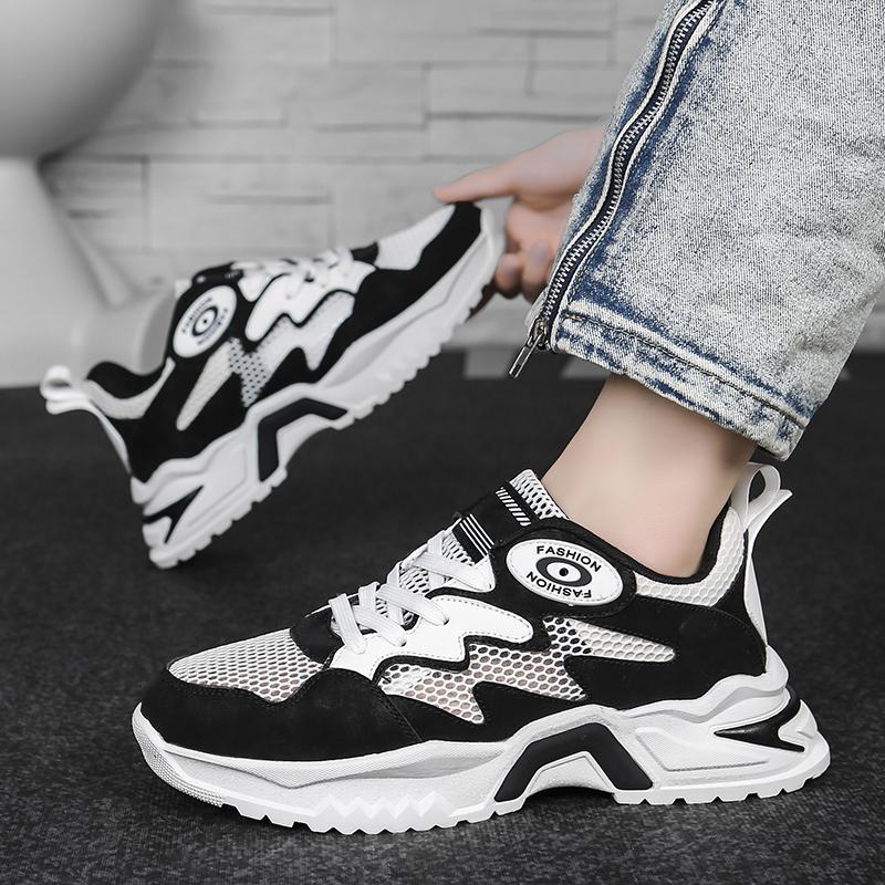 Mens Korean Shoelaces Trendy Sports Shoes Four Season Soft Soled Comfort Casual Sneakers Outdoor Student Running Shoes Size 47