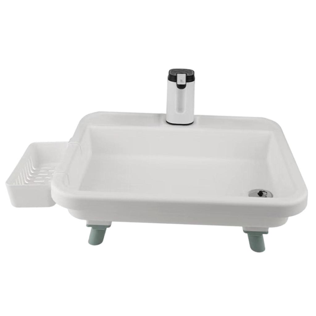 Outdoor Portable Sink Basin with Electric Pump Adjustable High Legs and Drainage Hose for Travel