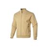 Solid Color Logo Stand Collar Long Sleeve Khaki Jacket for Men